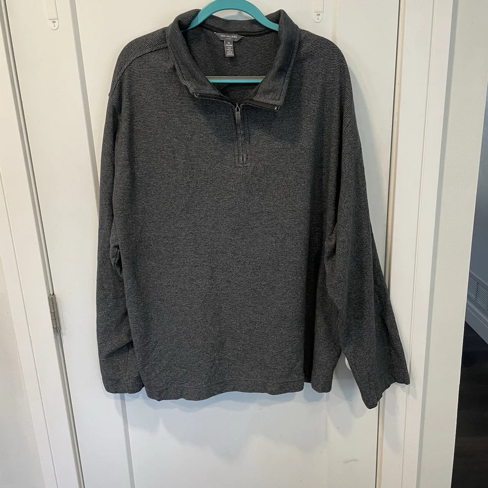Van Heusen Flex Big & Tall 3XL Pullover Mock Neck 1/4 Zip Sweater Men’s